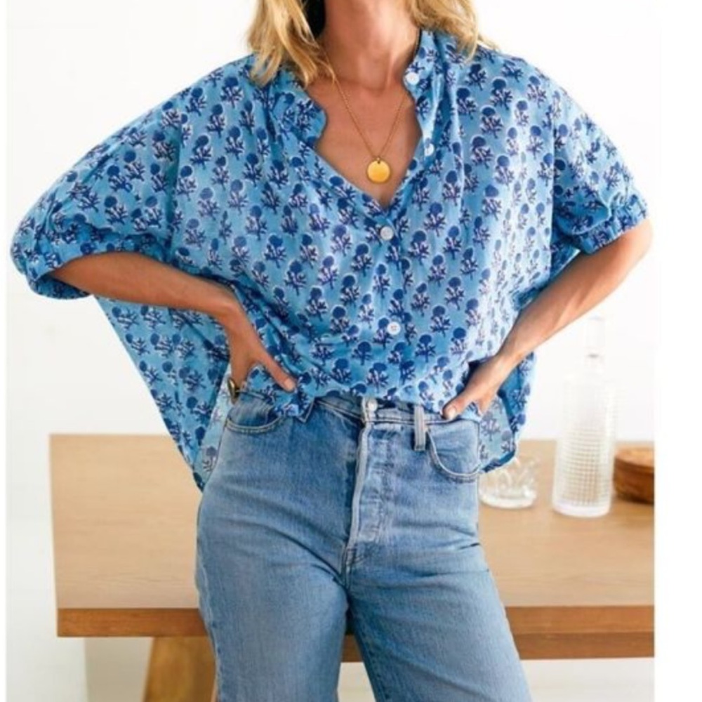 Emerson Fry Floral Blue Women's Top